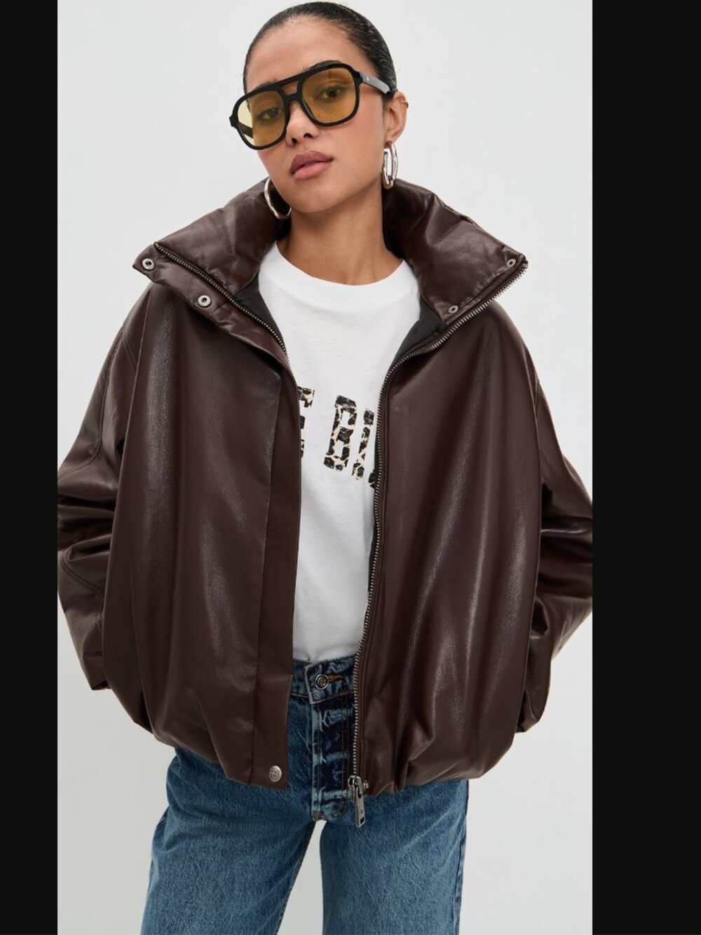 ANINE BING Cyrus Recycled Leather Jacket Size Small